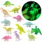 Wrapables Mini Plastic Dinosaur Figurines, Miniature Dino Figures for Cake Toppers, Birthday Party Favors, Stocking Stuffers, Easter Egg Fillers (Set of 24), Luminous